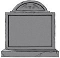 Old gothic grave blank stone tombstone illustration white background