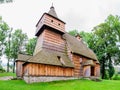 Old Gothic wooden church in Grywald village, Pieniny Mountains,