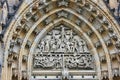 Old gothical cathedral of Saint Vitus in Prague castle historical medieval architecture in European old town Royalty Free Stock Photo