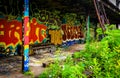 An old, graffiti-covered building at the Reading Viaduct in Phil