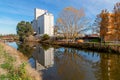 Old grain elevator in downtown Petaluma, California Royalty Free Stock Photo