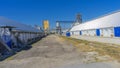 The old grain elevator. Agricultural Industrial Background Royalty Free Stock Photo