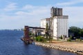 Old grain elevator Riga port, Latvia Royalty Free Stock Photo