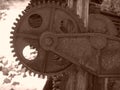 Old grain mill gears Royalty Free Stock Photo