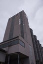 Old grain silo in gloomy weather