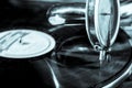 Old gramophon with vinyl record Royalty Free Stock Photo
