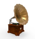 Old Gramophone with Horn Speaker Royalty Free Stock Photo