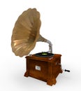 Old Gramophone with Horn Speaker Royalty Free Stock Photo