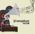 old gramophone isolated icon design