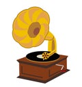Old gramophone isolated on a white background Royalty Free Stock Photo