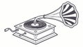 Old Gramophone Player: Rustic Charm Musical Heritage, vector design Generative AI Royalty Free Stock Photo