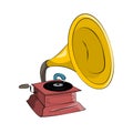 Old gramophone playing classical music Royalty Free Stock Photo