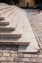 Old granite gray staircase