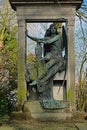 Old grave monument with angel sculpture Royalty Free Stock Photo