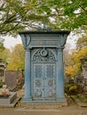 Old grave monument in Montmartre cemetery, Paris, France, Royalty Free Stock Photo