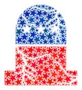 Vector Old Grave Collage of Stars in American Democratic Colors