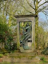 Old grave monument with angel sculpture Royalty Free Stock Photo