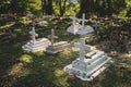 Old grave on traditional European cemetery in Slovakia. Royalty Free Stock Photo