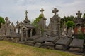 Old graves on the Campo Santo burial ground in Ghent, Flanders