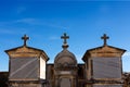 Tombs and cross in the cemetery Royalty Free Stock Photo