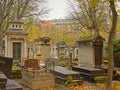 Old gravetombs in in Mont martre cemetery, Paris, France,