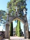 Old graveyard gate with statues, Lithuania Royalty Free Stock Photo