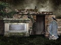 Old graveyard with vines Royalty Free Stock Photo