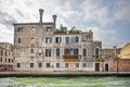 old gray building near a canal in Venice.