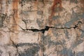 Old gray cement wall surface with cracks. dirty cement walls with rough surface. Texture of old gray concrete wall for background. Royalty Free Stock Photo