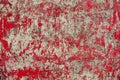 Old gray concrete wall with bright red paint spots. rough surface texture Royalty Free Stock Photo