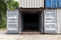 Old gray container empty inside Royalty Free Stock Photo