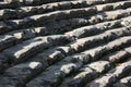 Old gray stone steps overgrown with grass. Royalty Free Stock Photo