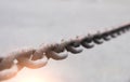 Old gray strong mettalic chain Royalty Free Stock Photo