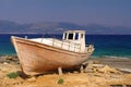 Old Greek Fishing Boat, Elafonisos Island Royalty Free Stock Photo