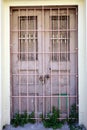 Metal Security Bars on Old Double Front Doors, Greece