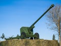 Old green artillery field cannon gun Royalty Free Stock Photo