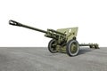 Old green artillery field cannon gun Royalty Free Stock Photo