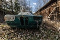 old green bmw front view Royalty Free Stock Photo