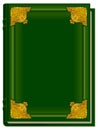 Old green book Koran. Holy Quran. Closed book with golden lining Royalty Free Stock Photo