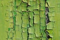 Old Green Cracked Paint on Wood Close Up. Abstract Texture Background. Royalty Free Stock Photo