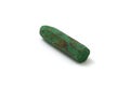 Old green crayon on white background Royalty Free Stock Photo