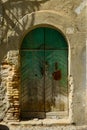 An old green door. Royalty Free Stock Photo