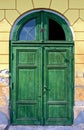 Old green door of a villa in Bad Voeslau Royalty Free Stock Photo