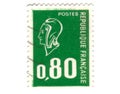 Old green french stamp Royalty Free Stock Photo