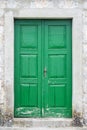 Old green front door Royalty Free Stock Photo