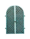 Old green iron door