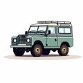 Classic Green Land Rover Car - Vector Illustration Royalty Free Stock Photo