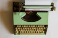 An old green mechanical typewriter Royalty Free Stock Photo
