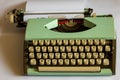 An old green mechanical typewriter Royalty Free Stock Photo