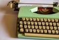 An old green mechanical typewriter Royalty Free Stock Photo